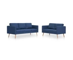 Sofa Sofų komplektas, 2d., mėlynas, audinys