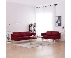 Sofa Sofų komplektas, 2d., vyno raud. sp., audinys