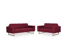 Sofa Sofų komplektas, 2d., vyno raud. sp., audinys