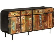 Šoninė spintelė, 140x35x70cm, perdirbta mediena ir metalas