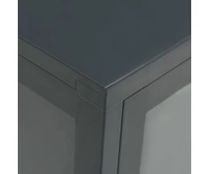 Šoninė spintelė, antracito, 105x35x70cm, plienas ir stiklas