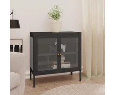 Šoninė spintelė, antracito, 70x35x70cm, plienas ir stiklas