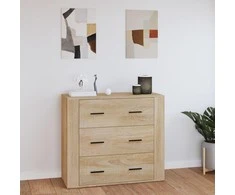 Šoninė spintelė, ąžuolo spalvos, 80x33x70cm, apdirbta mediena