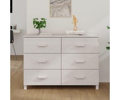 Šoninė spintelė HAMAR, balta, 113x40x80cm, pušies masyvas