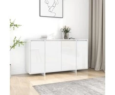 Šoninė spintelė, balta, 135x41x75cm, apdirbta medienam blizgi