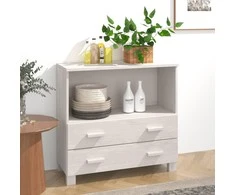 Šoninė spintelė HAMAR, balta, 85x35x80cm, pušies masyvas