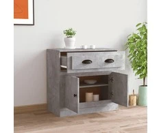 Šoninė spintelė, betono pilka, 70x35,5x67,5cm, apdirbta mediena