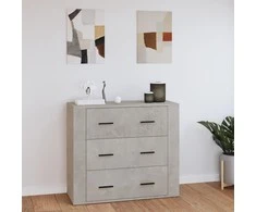 Šoninė spintelė, betono pilka, 80x33x70cm, apdirbta mediena