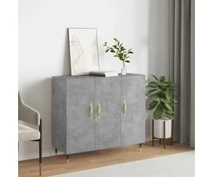 Šoninė spintelė, betono pilka, 90x34x80cm, apdirbta mediena