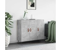 Šoninė spintelė, betono pilka, 90x34x80cm, apdirbta mediena