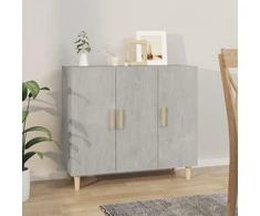 Šoninė spintelė, betono pilka, 90x34x80cm, apdirbta mediena