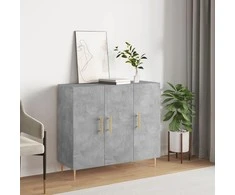 Šoninė spintelė, betono pilka, 90x34x80cm, apdirbta mediena