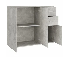 Šoninė spintelė, betono pilka, 91x29,5x75cm, apdirbta mediena