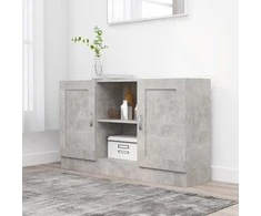 Šoninė spintelė, betono, 120x30,5x70cm, apdirbta mediena