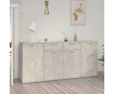 Šoninė spintelė, betono pilka, 160x36x75cm, apdirbta mediena