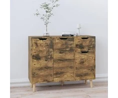 Šoninė spintelė, dūminė ąžuolo, 90x30x72cm, apdirbta mediena