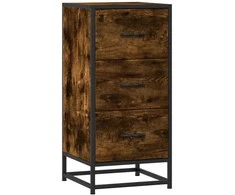 Šoninė spintelė, dūminio ąžuolo, 35,5x35x76cm, mediena/metalas