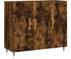 Šoninė spintelė, dūminio ąžuolo, 90x34x80cm, apdirbta mediena