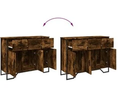 Šoninė spintelė, dūminio ąžuolo, 97x32,5x74,5cm, mediena