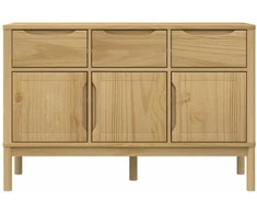 Šoninė spintelė FLORO, vaško ruda, 114x43x74cm, pušies masyvas