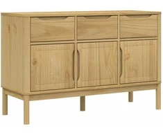 Šoninė spintelė FLORO, vaško ruda, 114x43x74cm, pušies masyvas