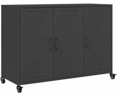 Šoninė spintelė, juodos spalvos, 100,5x39x72cm, plienas