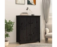 Šoninė spintelė, juoda, 83x41,5x100cm, pušies medienos masyvas