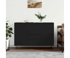 Šoninė spintelė, juodos spalvos, 104x35x70cm, apdirbta mediena