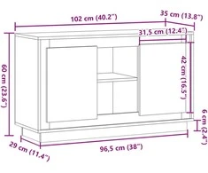 Šoninė spintelė, medienos, 102x35x60cm, apdirbta mediena