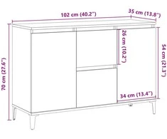 Šoninė spintelė, medienos, 102x35x70cm, apdirbta mediena