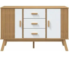 Šoninė spintelė OLDEN, balta/ruda, 114x43x73,5cm, pušis