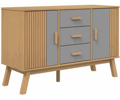 Šoninė spintelė OLDEN, pilka/ruda, 114x43x73,5cm, pušis