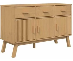 Šoninė spintelė OLDEN, ruda, 114x43x73,5cm, pušies masyvas