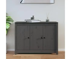 Šoninė spintelė, pilka, 100x35x74cm, pušies medienos masyvas