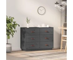Šoninė spintelė, pilka, 100x40x75cm, pušies medienos masyvas