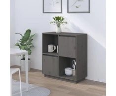 Šoninė spintelė, pilka, 74x35x80cm, pušies medienos masyvas