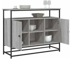 Šoninė spintelė, pilka ąžuolo, 100x35x80cm, apdirbta mediena
