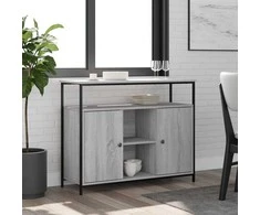 Šoninė spintelė, pilka ąžuolo, 100x35x80cm, apdirbta mediena