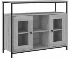 Šoninė spintelė, pilka ąžuolo, 100x35x80cm, apdirbta mediena