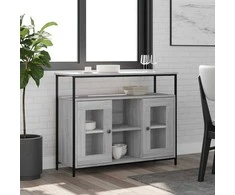 Šoninė spintelė, pilka ąžuolo, 100x35x80cm, apdirbta mediena