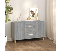 Šoninė spintelė, pilka ąžuolo, 100x36x60cm, apdirbta mediena