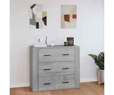 Šoninė spintelė, pilka ąžuolo, 80x33x70cm, apdirbta mediena
