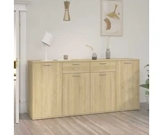 Šoninė spintelė, sonoma ąžuolo, 160x36x75cm, apdirbta mediena