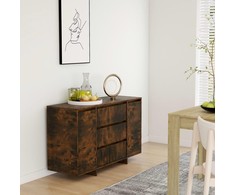 Šoninė spintelė su 3 stalčiais, dūminė ąžuolo, 120x41x75cm, MDP
