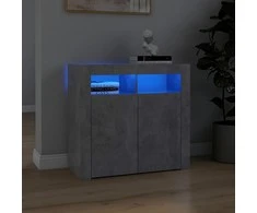 Šoninė spintelė su LED apšvietimu, betono pilka, 80x35x75cm
