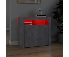 Šoninė spintelė su LED apšvietimu, betono pilka, 80x35x75cm