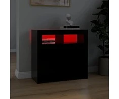 Šoninė spintelė su LED apšvietimu, juodos spalvos, 80x35x75cm