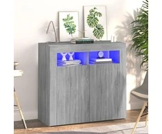 Šoninė spintelė su LED apšvietimu, pilka ąžuolo, 80x35x75cm