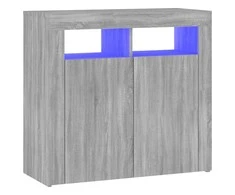 Šoninė spintelė su LED apšvietimu, pilka ąžuolo, 80x35x75cm