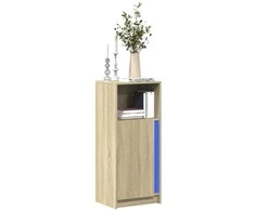 Šoninė spintelė su LED, ąžuolo, 42,5x34x100cm, apdirbta mediena
